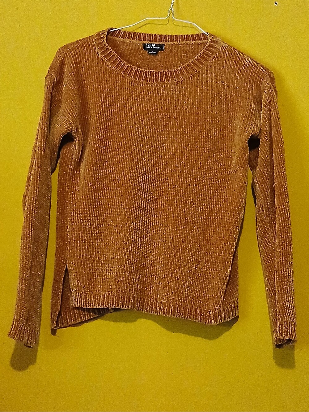 Love By Design Chenille Crewneck Sweater in Rust